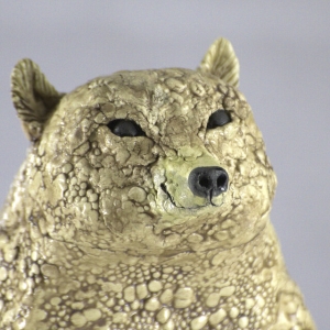 Sitting Bear, Earthenware with Gold Lustre Detail