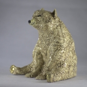 Sitting Bear, Earthenware with Gold Lustre Detail