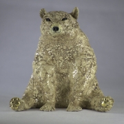 Sitting Bear, Earthenware with Gold Lustre Detail